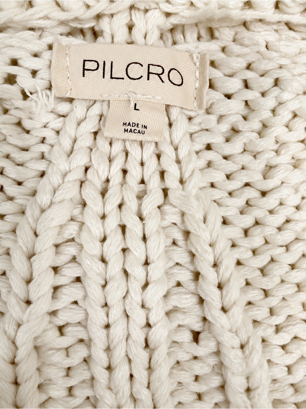 Pilcro Oversized Embroidered Cable-Knit Sweater Size L - Picture 9 of 10